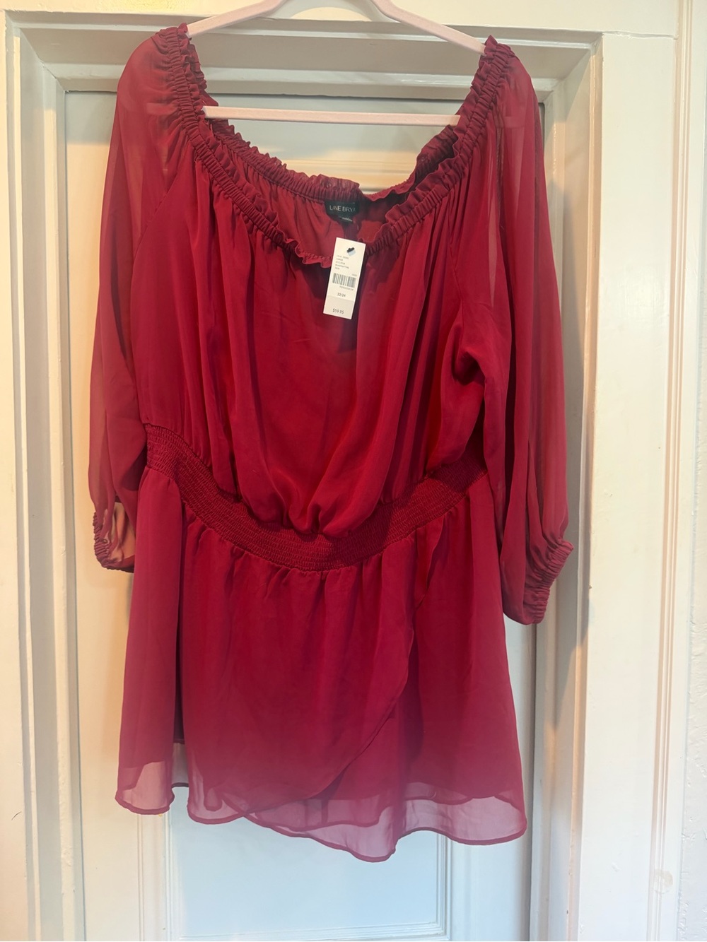 Lane Bryant Burgundy Off-Shoulder Blouse 22/24